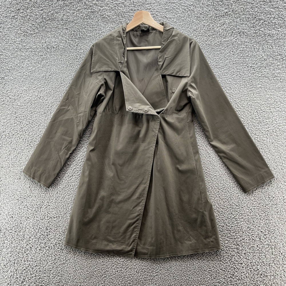 CoVelo Clothing Jacket Women Medium Brown Lined Lightweight Art Rain Trench Coat